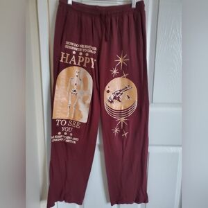 Burgundy Graphic Pants